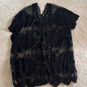 Black Lace Sheer Top